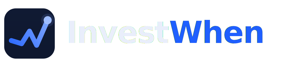 InvestWhen logo, dark background